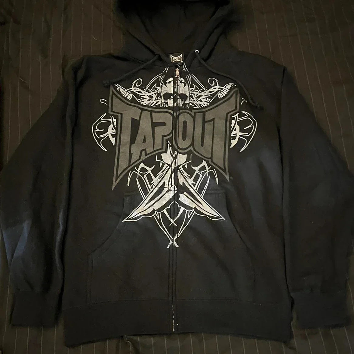 Skull Graphic Zipper Hoodie