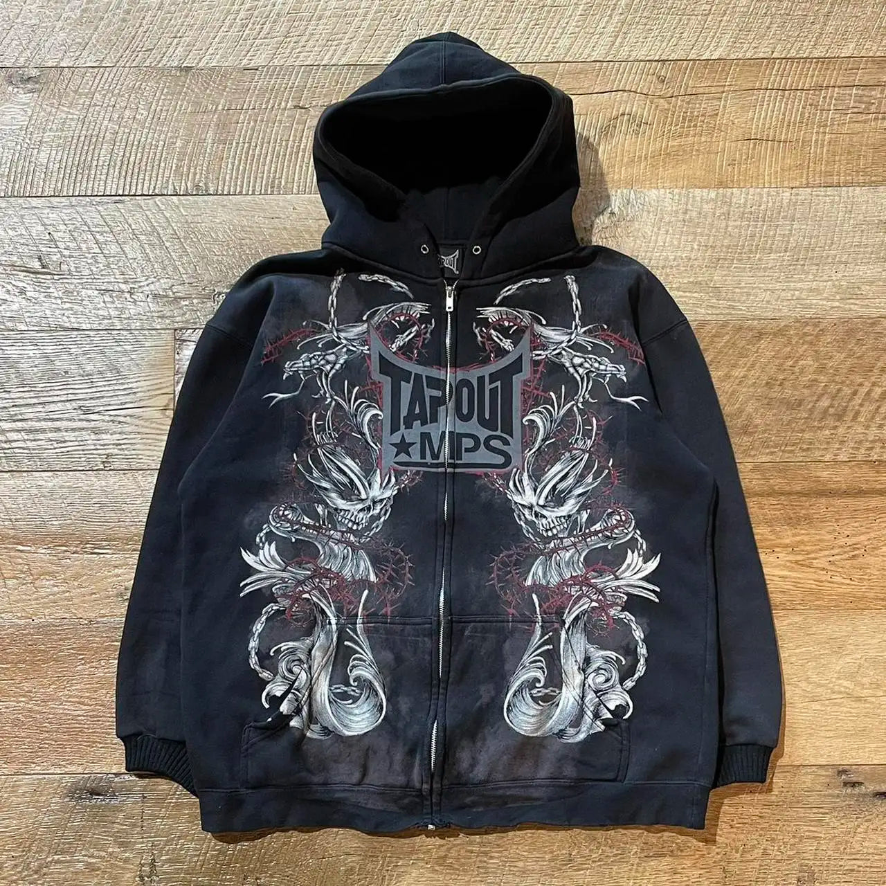 Skull Graphic Zipper Hoodie