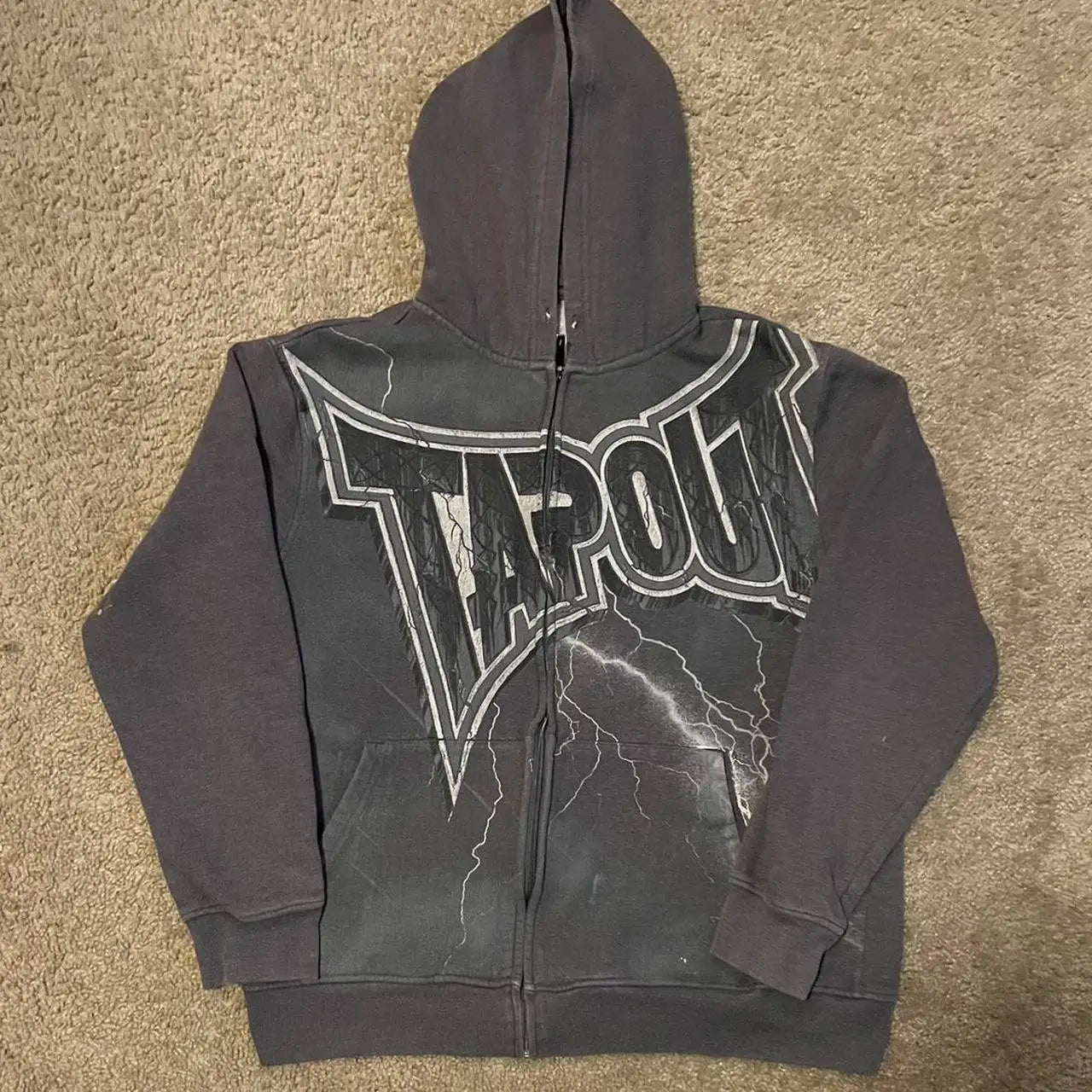 Skull Graphic Zipper Hoodie