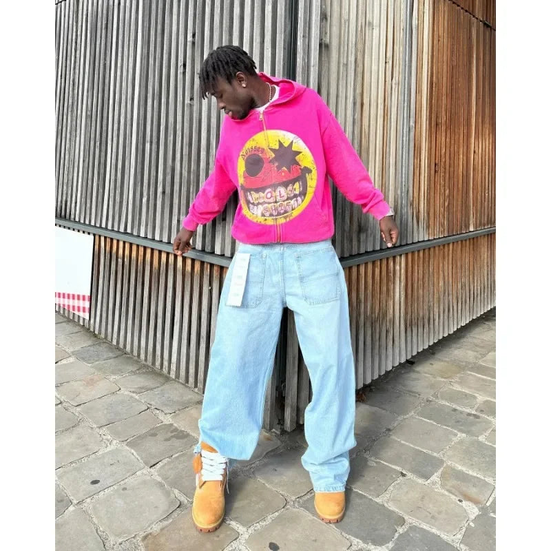 Cartoon Pattern Zipper Hoodie