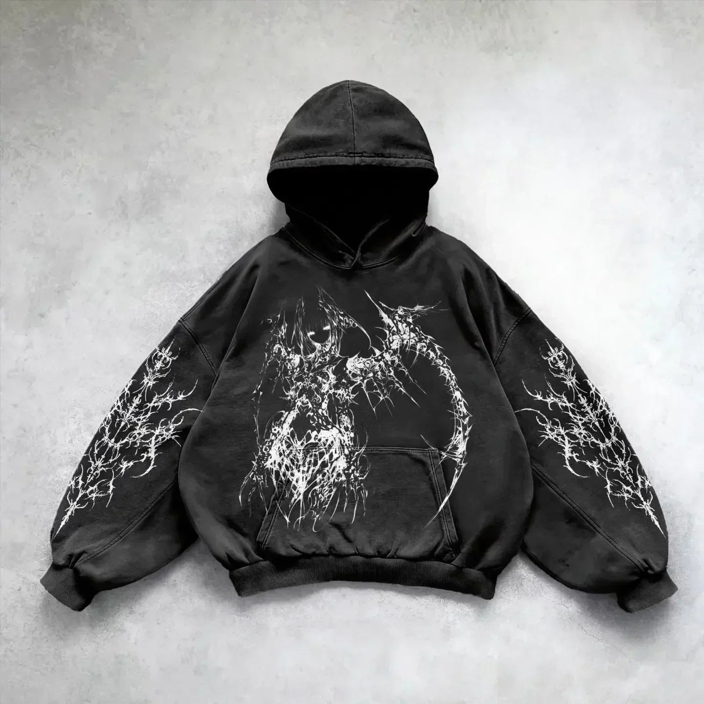 Casual Retro Gothic Printing Hoodie