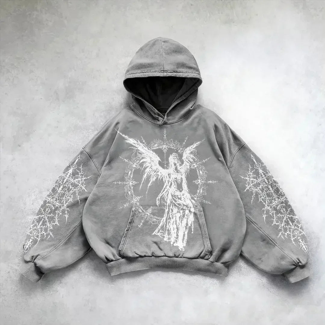 Goddess Pattern Print Hoodie