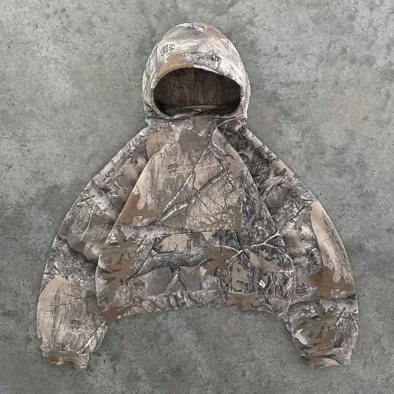 Leaf Camouflage Loose Sweatshirt Hoodie