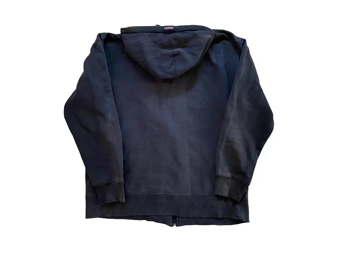 Vintage Gothic Skull Zip Up Hoodie