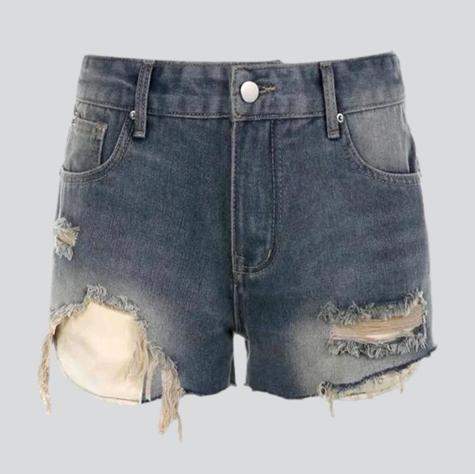 Y2k distressed jean shorts - Fashionpara