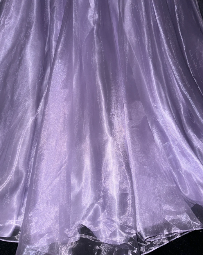 Pretty Spaghetti Straps Lavender Tulle Beaded Embroidery Mermaid Evening Dress Long Birthday Prom Gown D1427