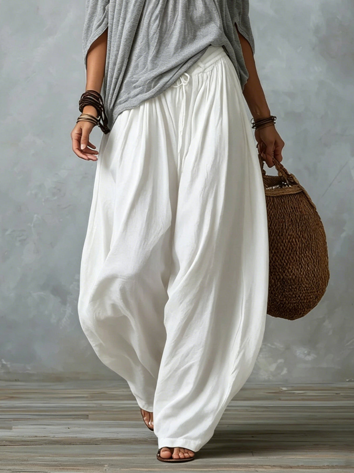 Off Shoulder Top and Wide Leg Pants Two Piece Set 4