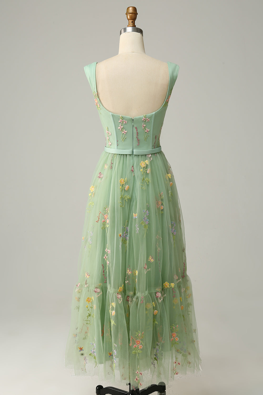 Champagne Long Prom Dress with Embroidery - Fashionpara