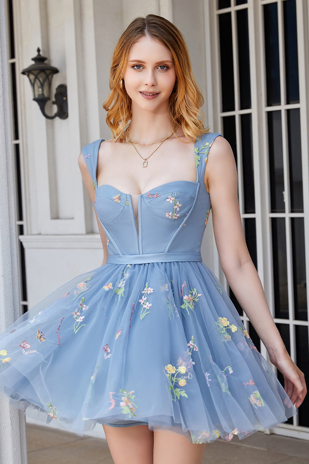 Champagne Cute A Line Sweetheart Short Homecoming Dress - Fashionpara
