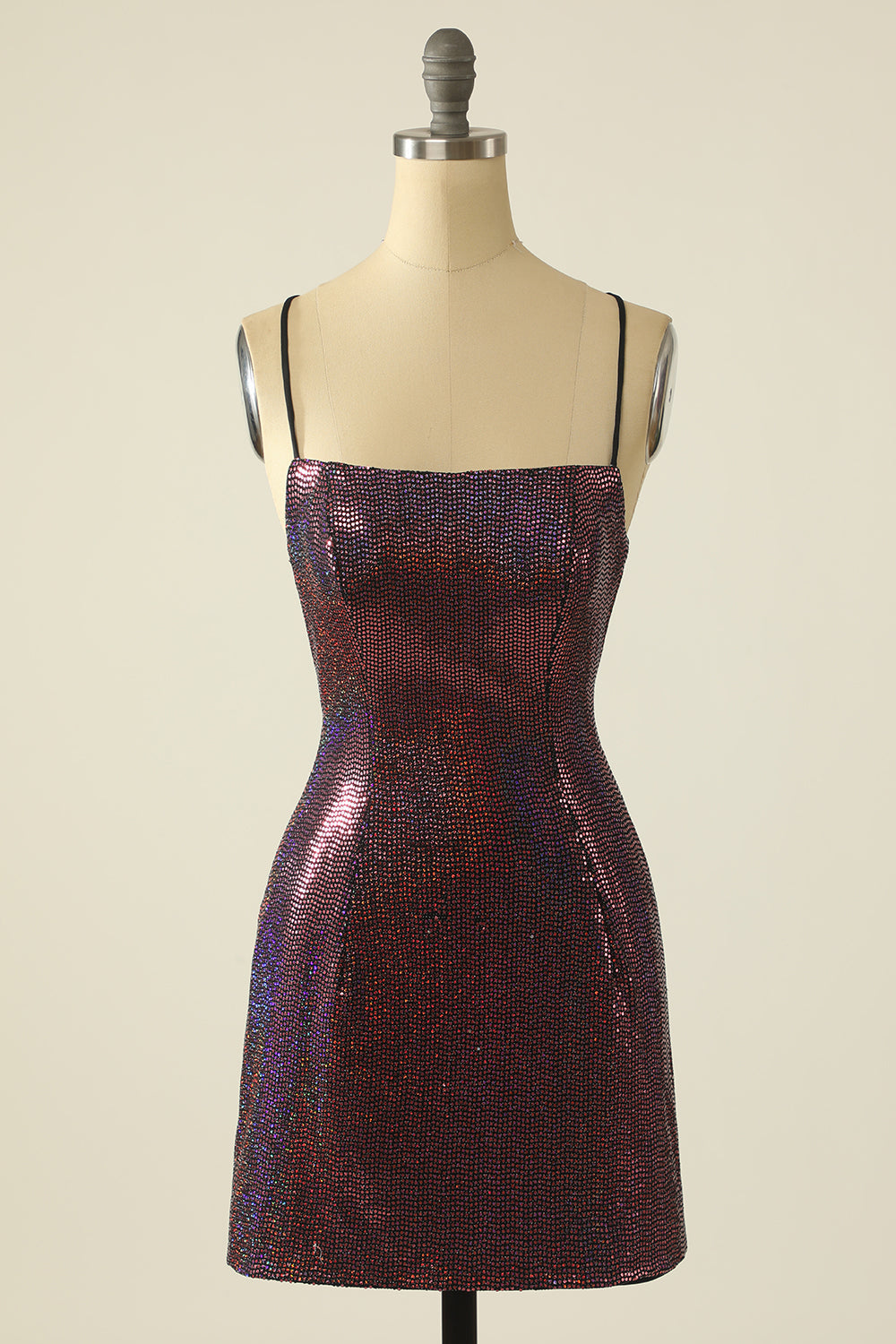 Fuchsia Sequin Homecoming Dress - Fashionpara