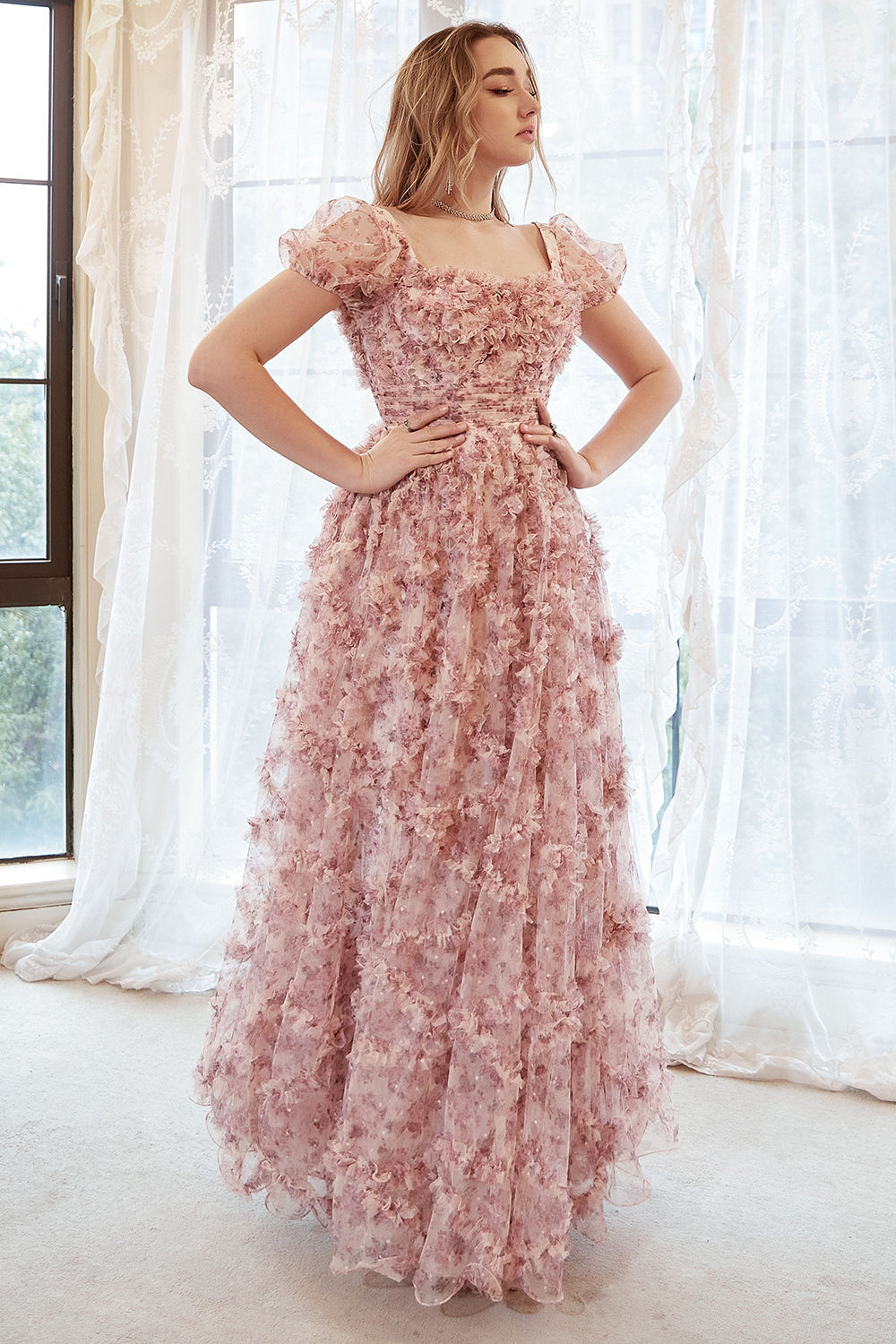 A Line Sweetheart Ivory Red Flower Plus Size Prom Dress - Fashionpara