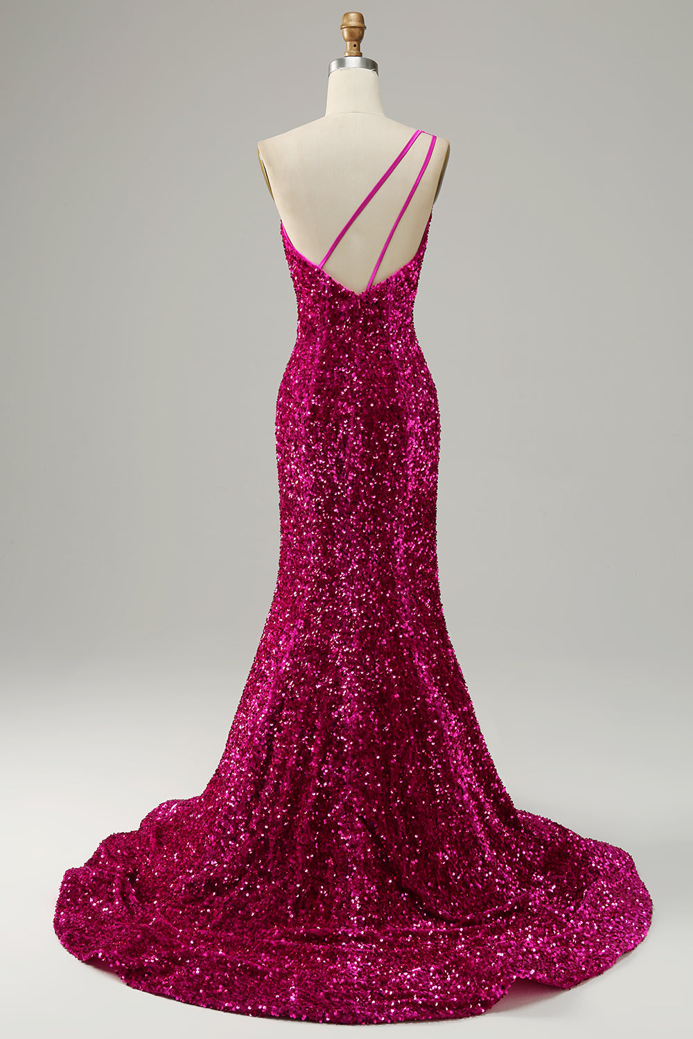 One Shoulder Sequin Mermaid Prom Dress - Fashionpara