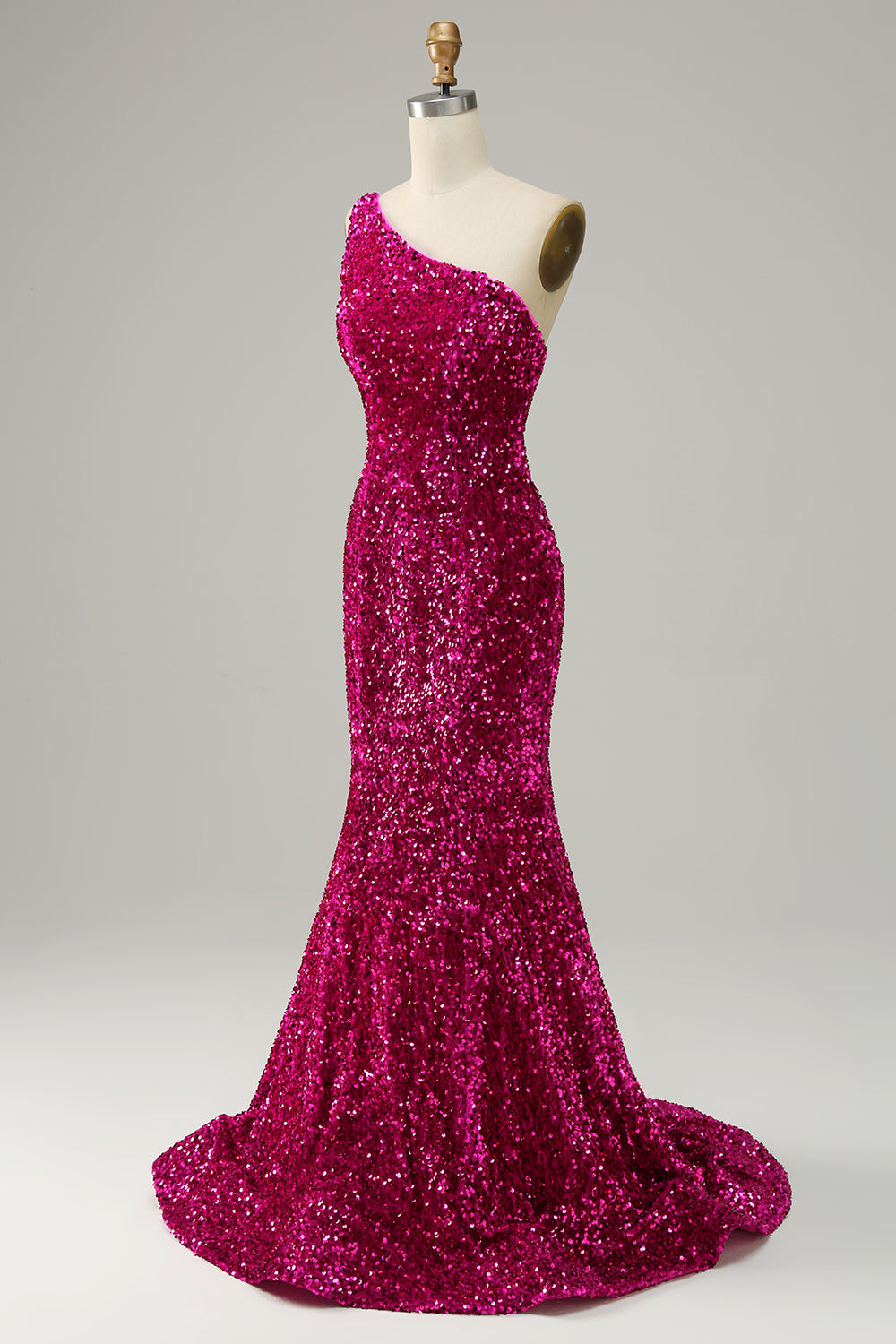 One Shoulder Sequin Mermaid Prom Dress - Fashionpara