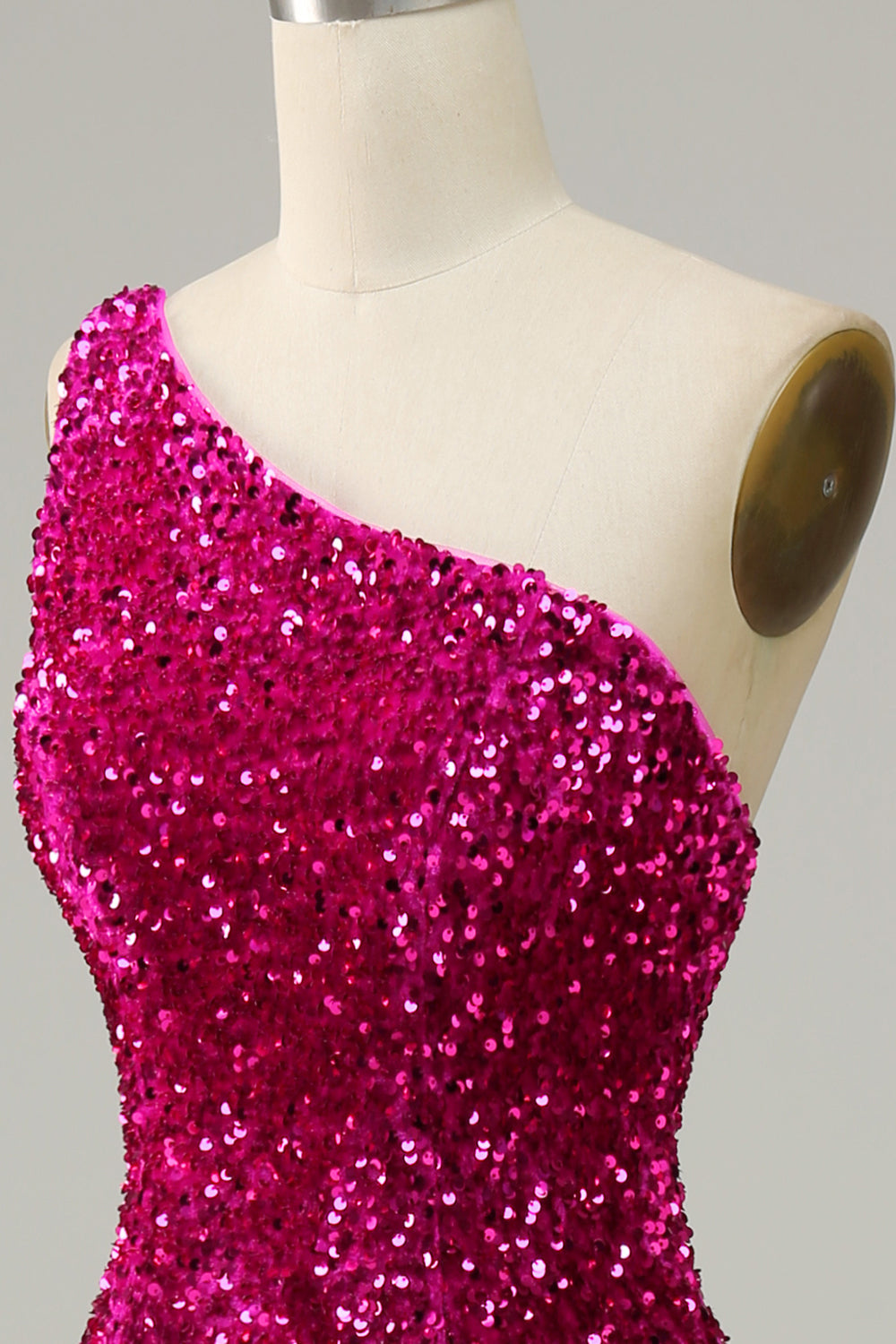 One Shoulder Sequin Mermaid Prom Dress - Fashionpara