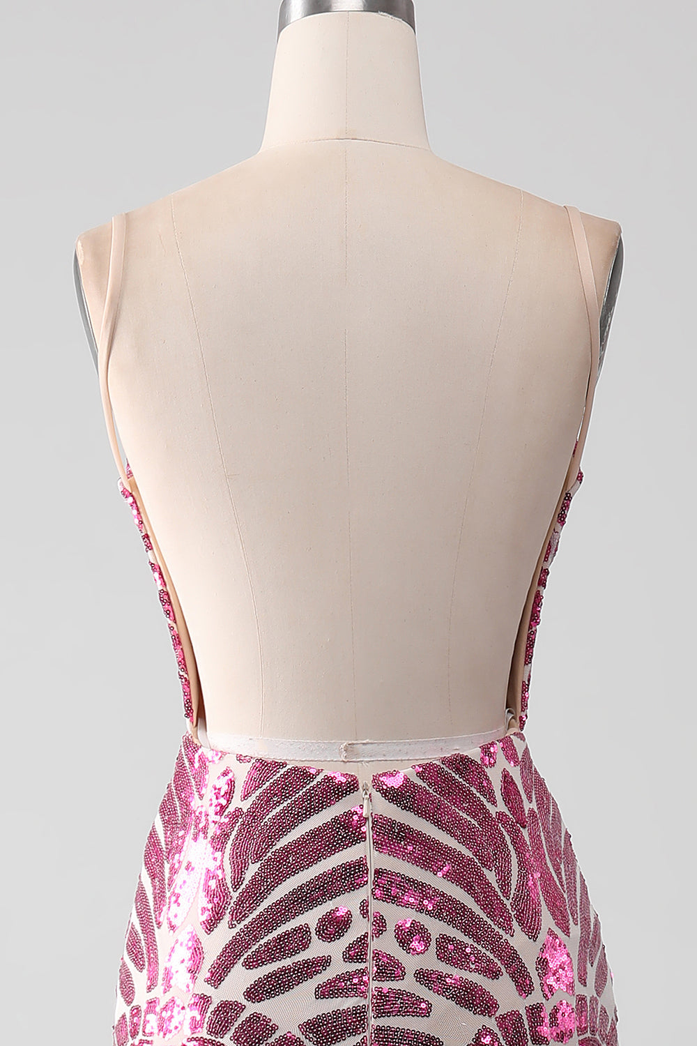 Sparkly Spaghetti Straps Mermaid Prom Dress with Backless - Fashionpara