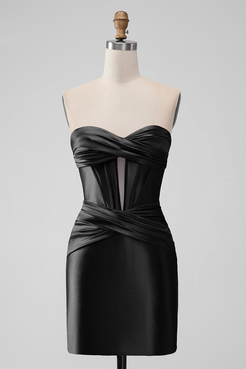 Copper Bodycon Sweetheart Satin Corset Short Homecoming Dress - Fashionpara