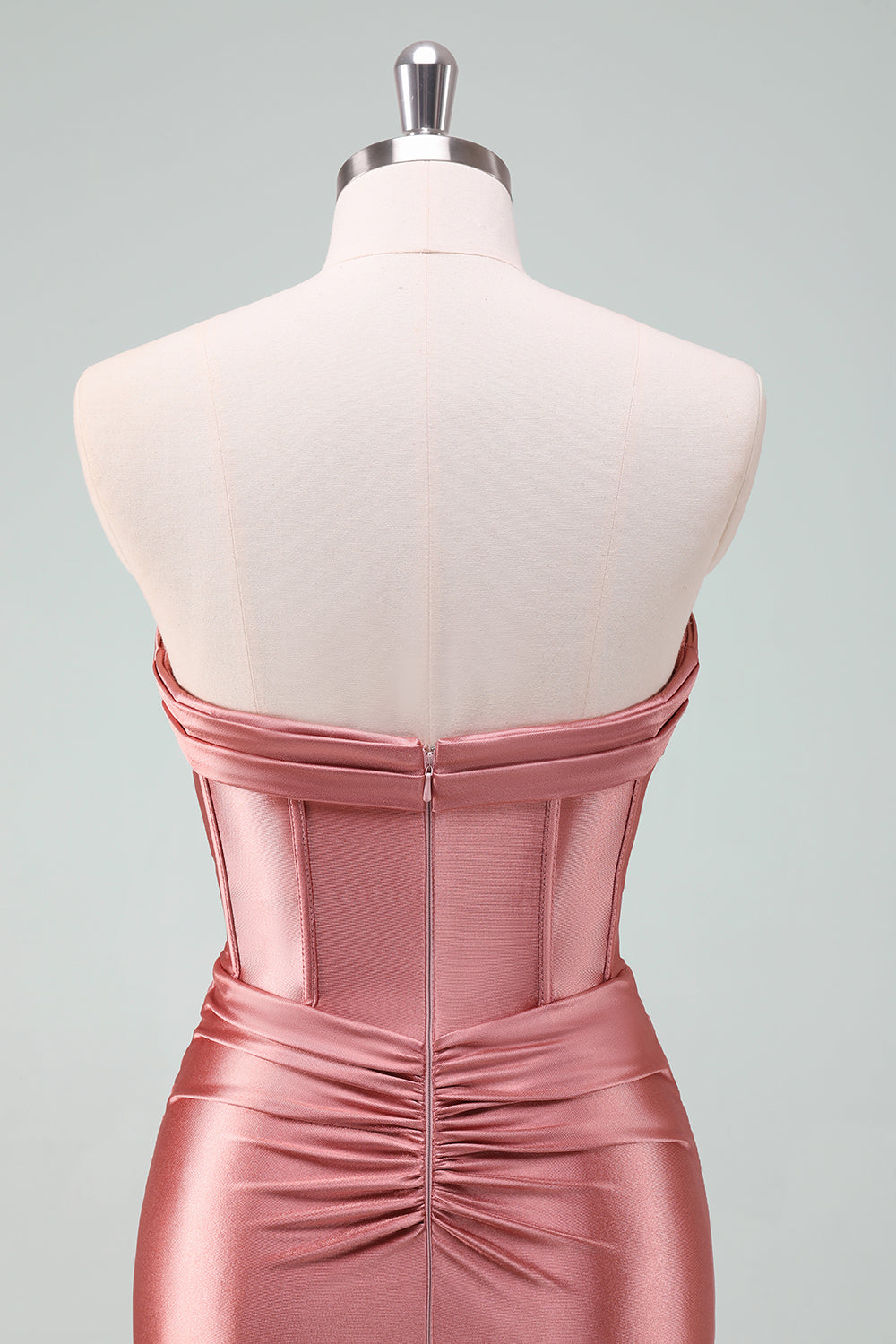 Copper Bodycon Sweetheart Satin Corset Short Homecoming Dress - Fashionpara