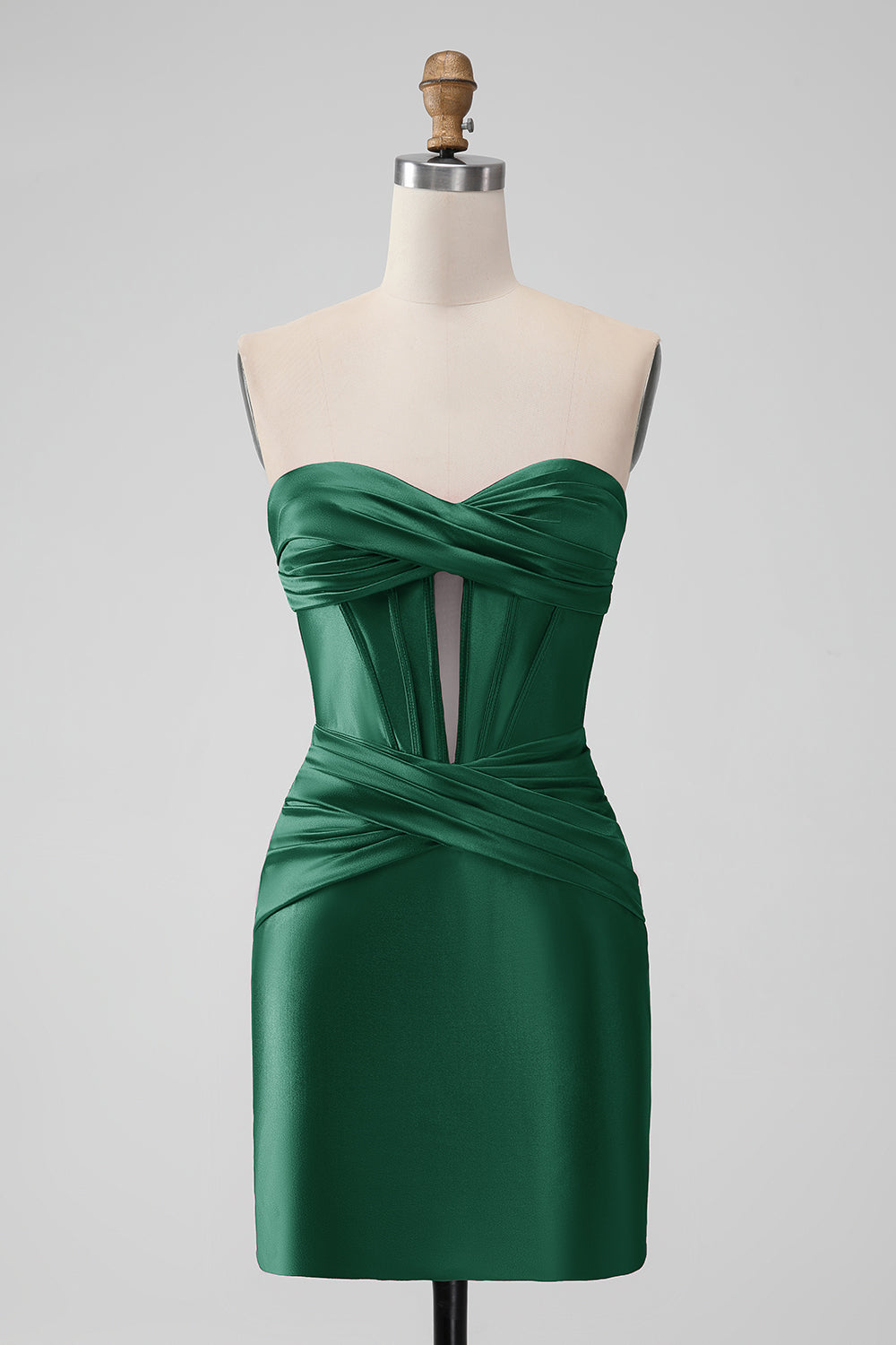 Copper Bodycon Sweetheart Satin Corset Short Homecoming Dress - Fashionpara