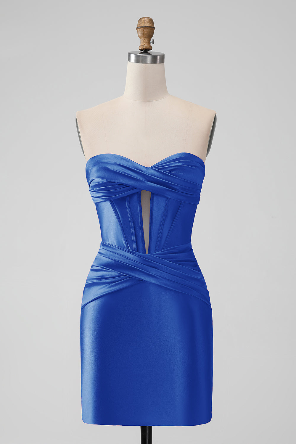 Copper Bodycon Sweetheart Satin Corset Short Homecoming Dress - Fashionpara