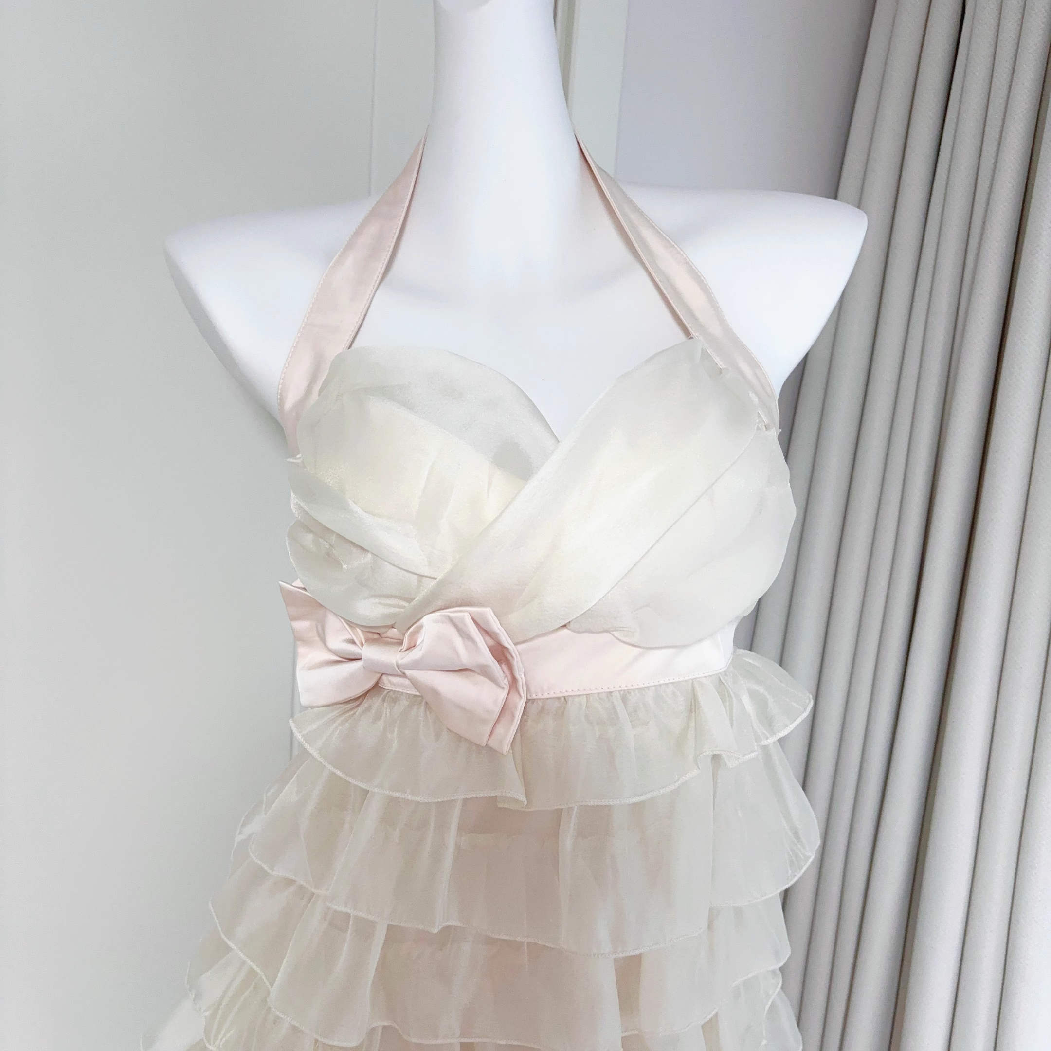 Cute Halter Neck Champagne Short Party Dress Birthday Dress S217