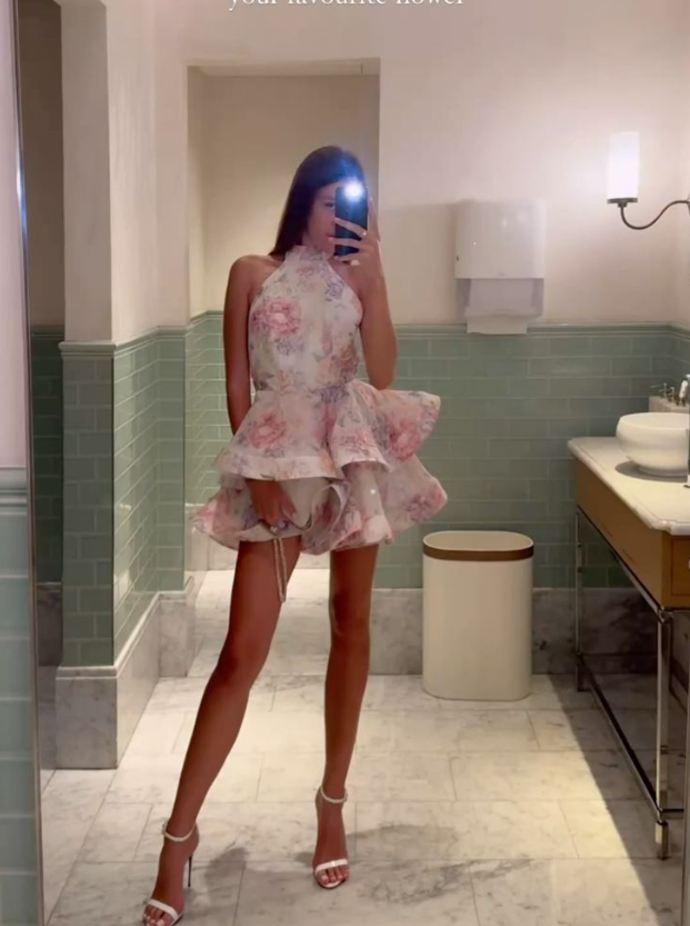 Pretty Halter Print Floral A Line Short Party Dress Birthday Outfits Formal Homecoming Dress D220