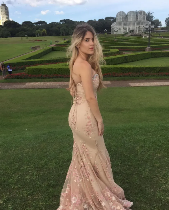 Elegant Coral Pink Sweetheart Neck Tulle Appliques Evening Dress Mermaid Long Party Dress D1264