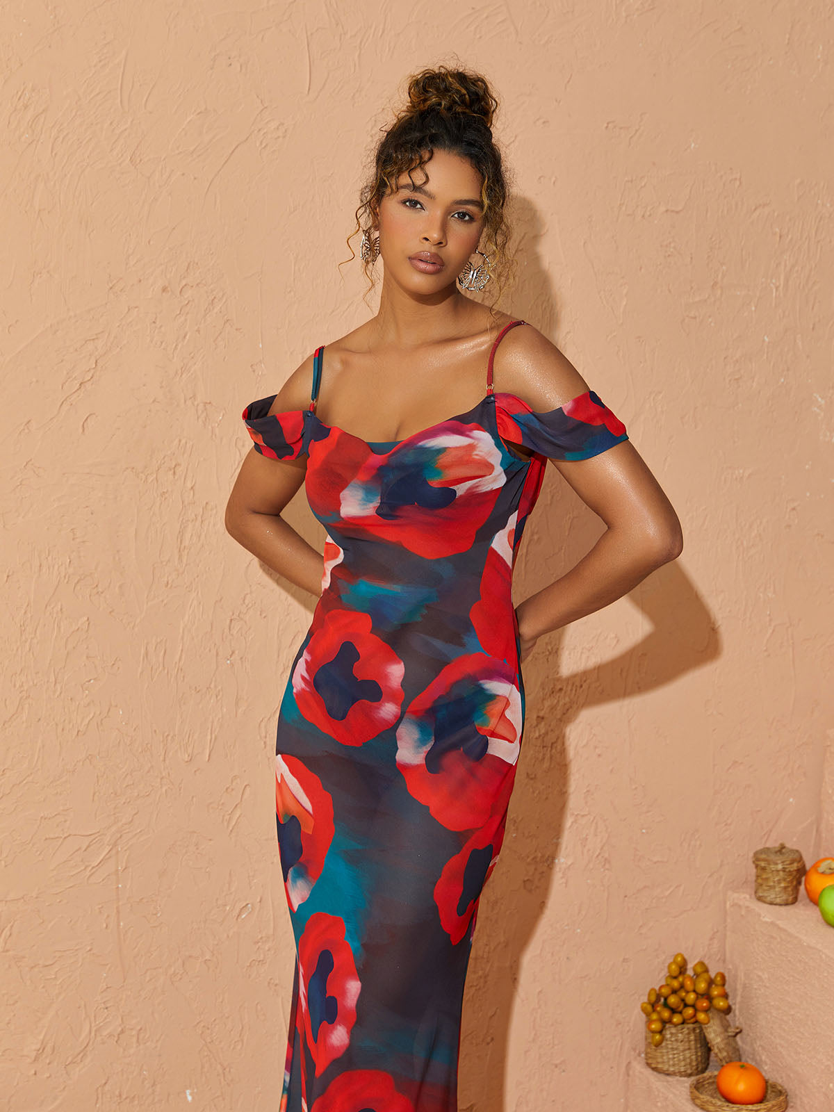 Yori Spaghetti Printed Maxi Dress