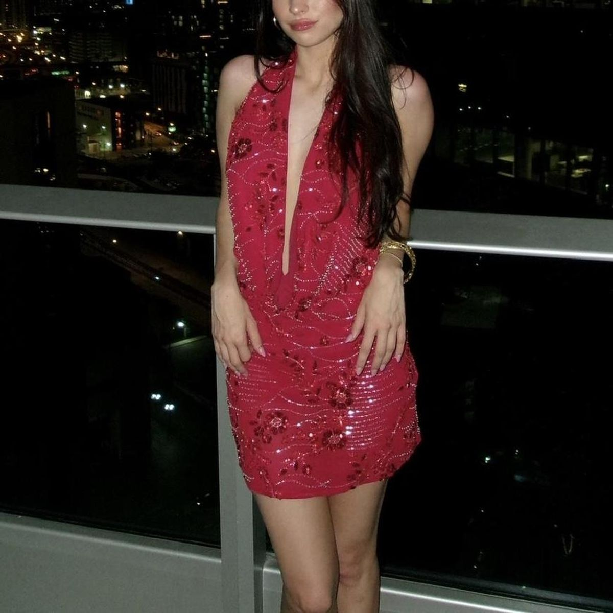 Vintage Halter Burgundy Satin Sequin Backless Cocktail Dress Formal Graduation Homecoming Dress D162