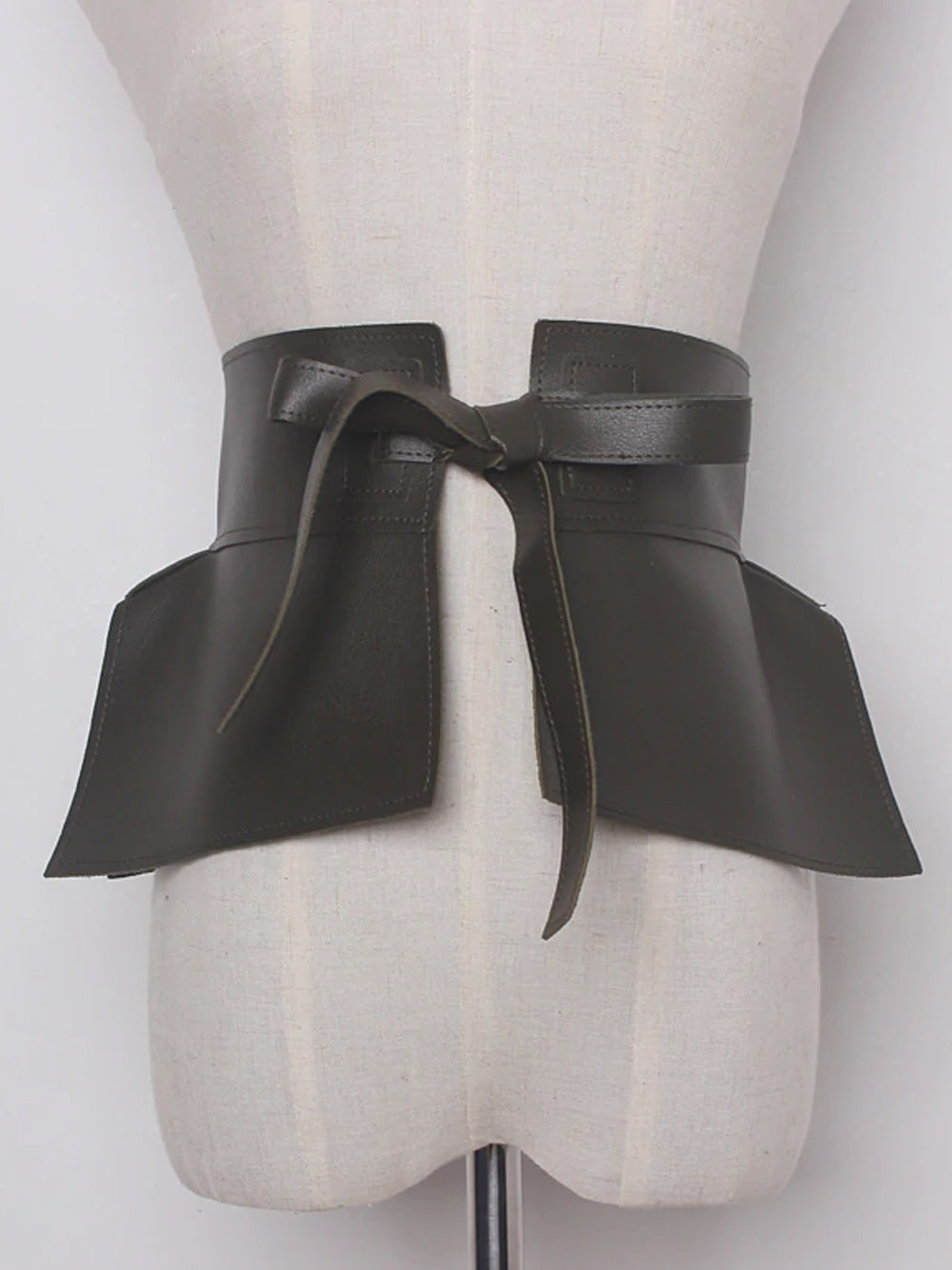 Faux Leather Bow Belt