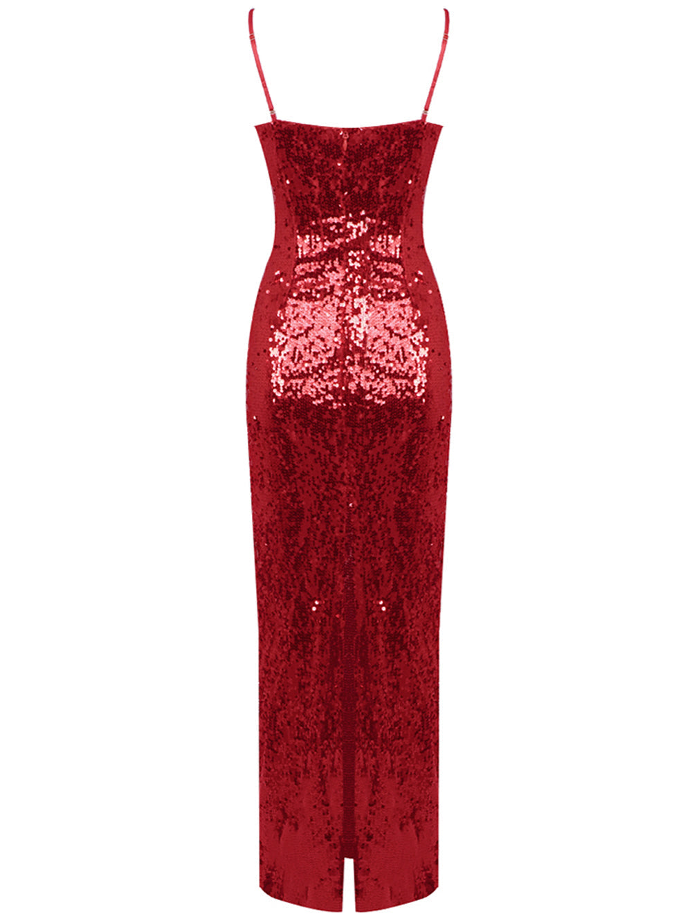 Sequin Sweetheart Neck Spaghetti Strap Bodycon Maxi Dress 2