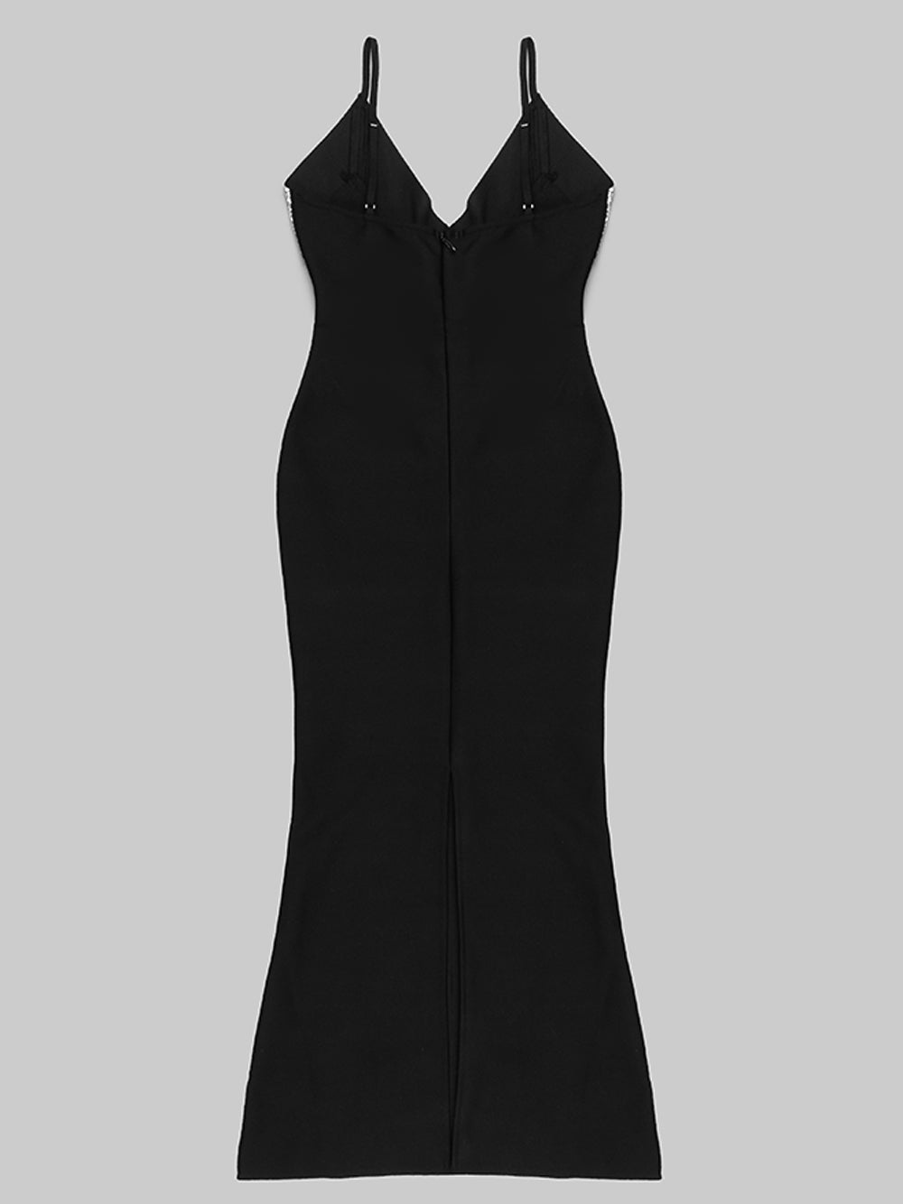 Crystal Embellished Plunge Neck Strappy Fishtail Gown 5
