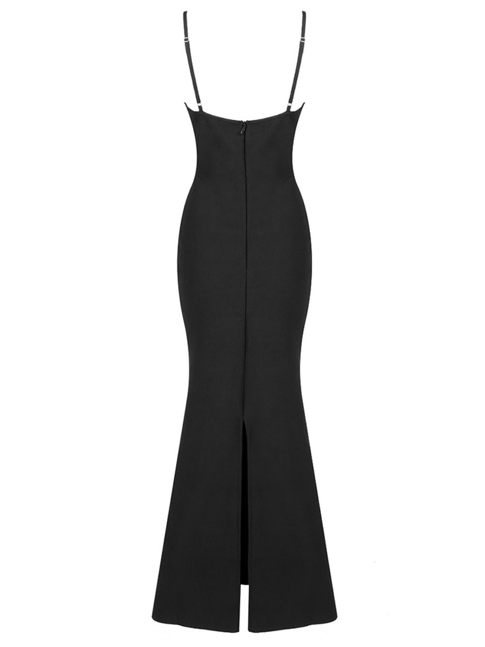 Crystal Embellished Plunge Neck Strappy Fishtail Gown 2