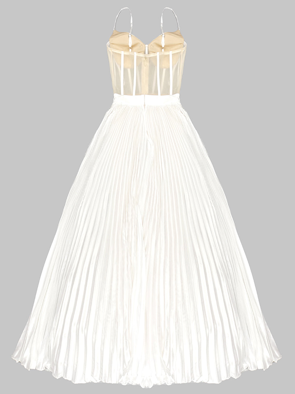 Sequin Tulle Strappy Corset Floor-Length Gown 7