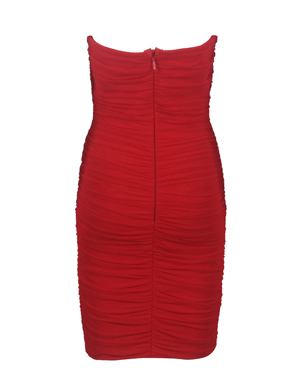 Ruched Halter Plunge Neck Rosette Bodycon Mini Dress 2