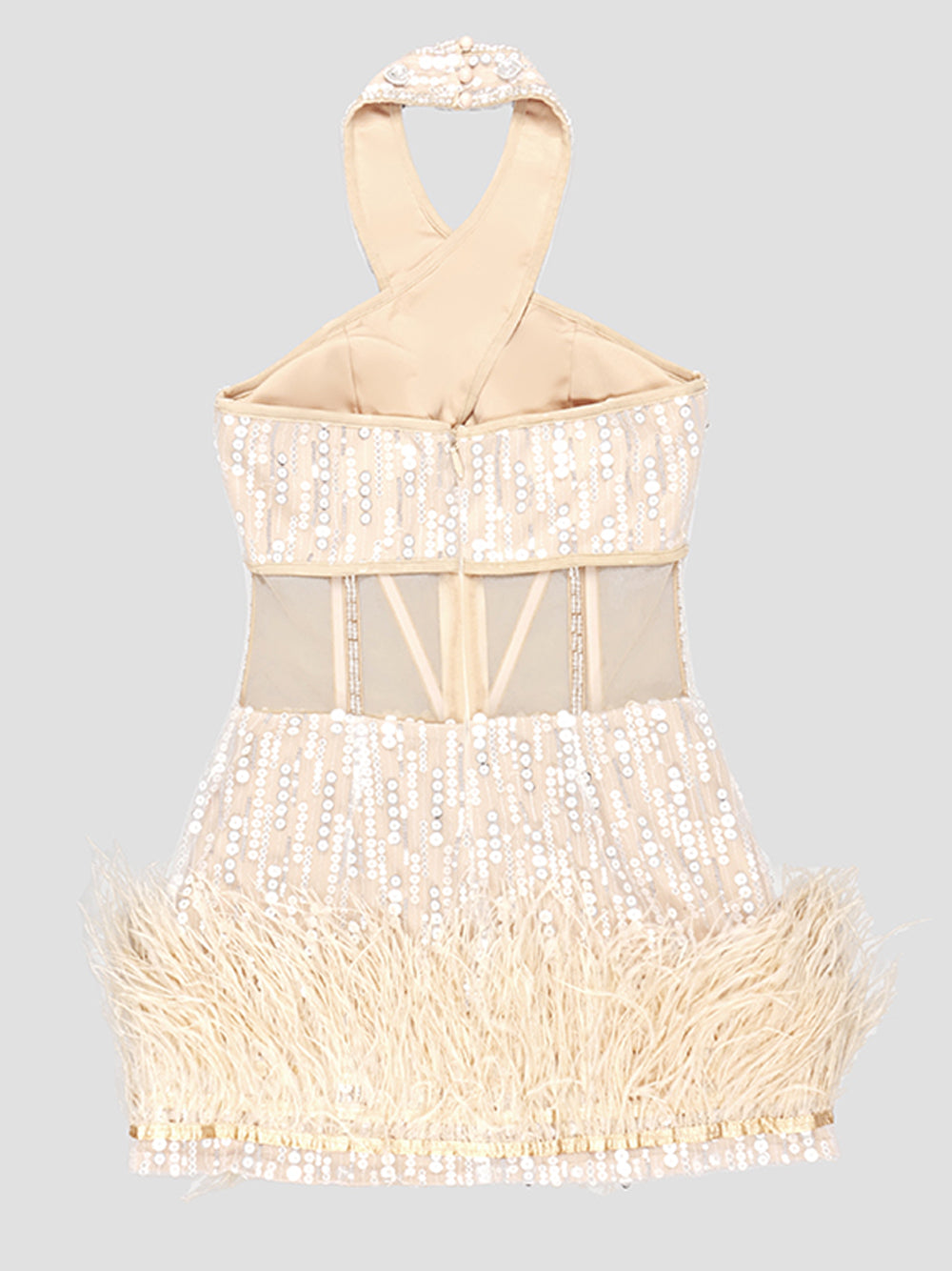 POEME Feathers Mini Dress