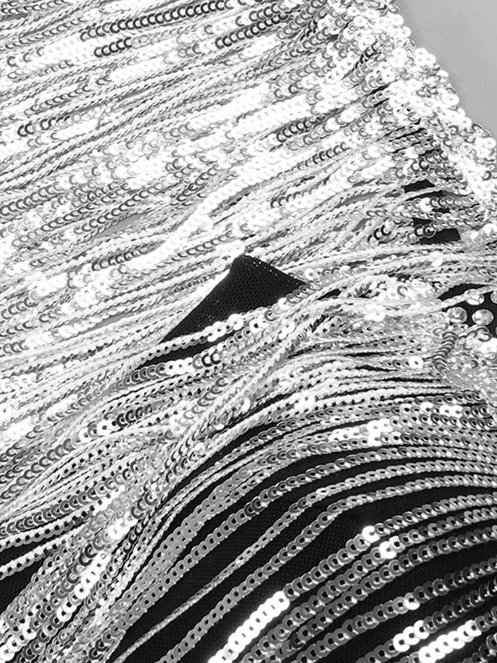 Sequin Fringe Cold-Shoulder Embellished Bodycon Mini Dress 7