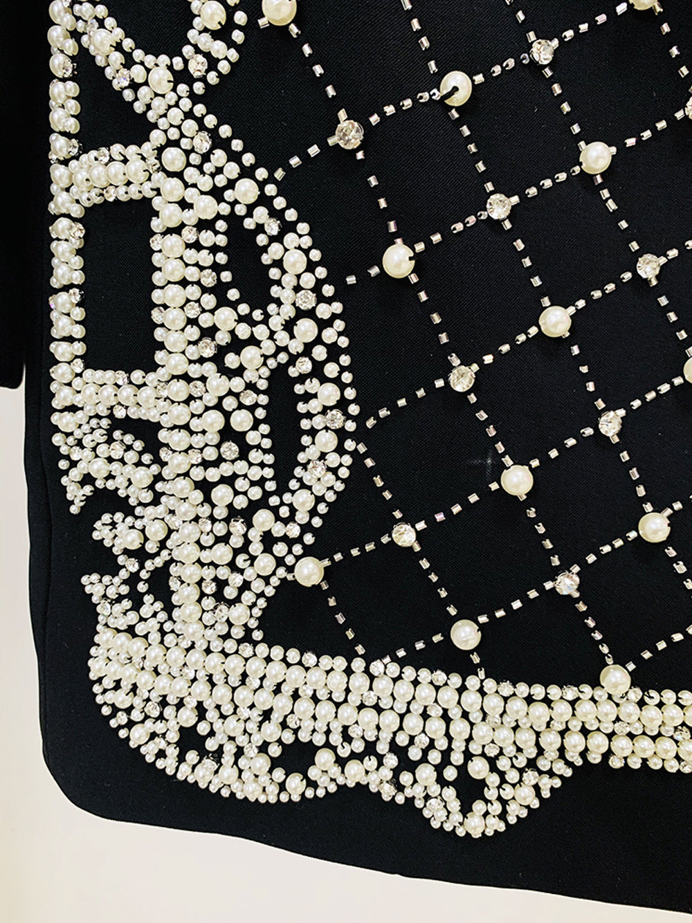 NAUTA Pearls Beaded Blazer Dress in Black 13