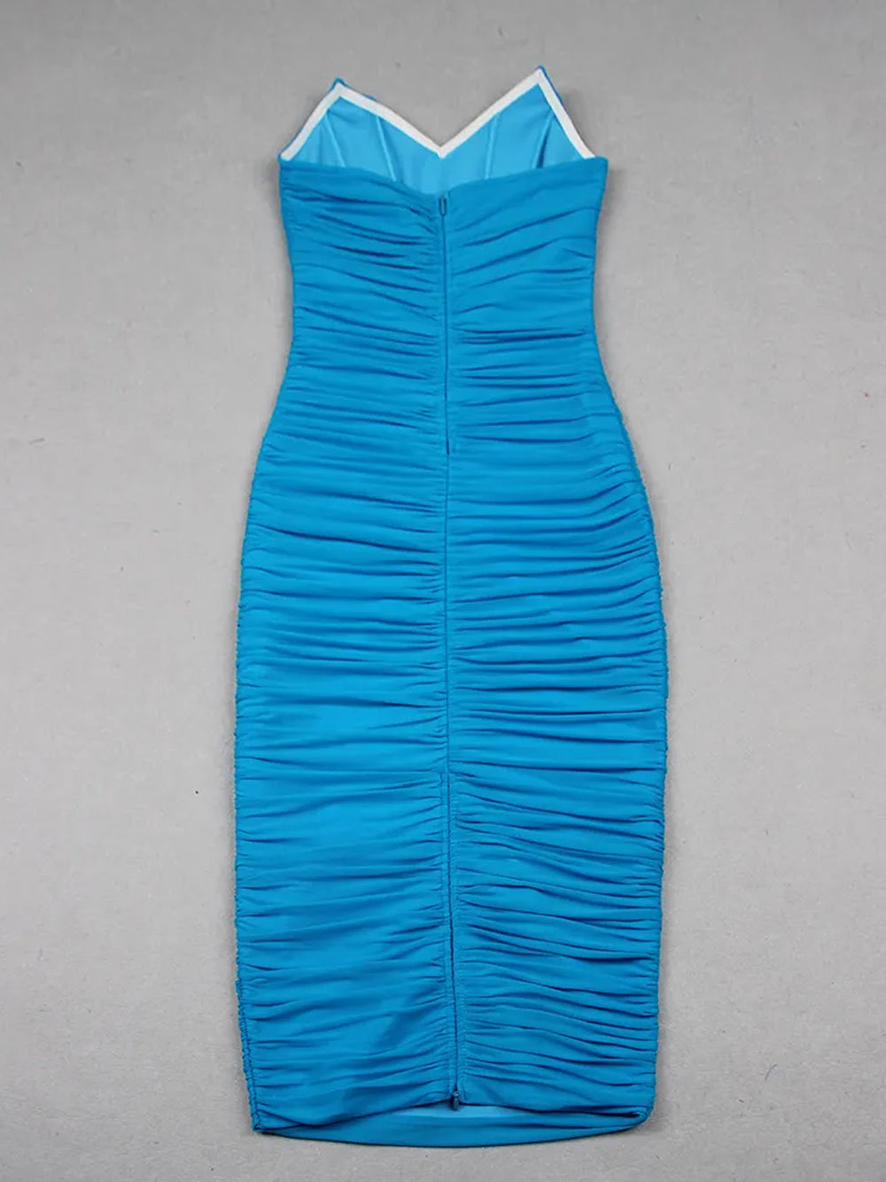 Ruched Strapless Sweetheart Bodycon Midi Dress 6