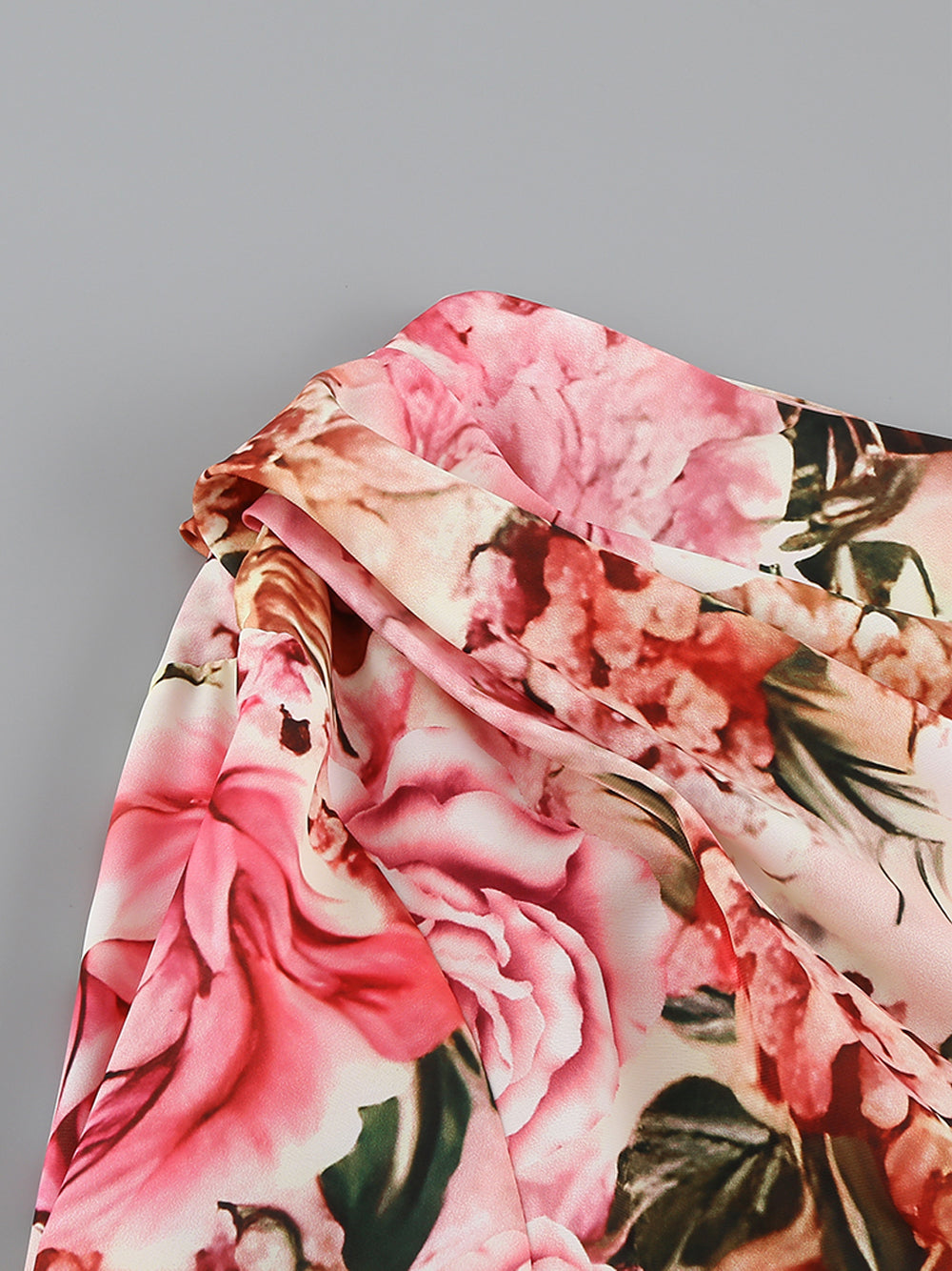 Floral Print One-Shoulder Cutout Ruffle Maxi Dress 8