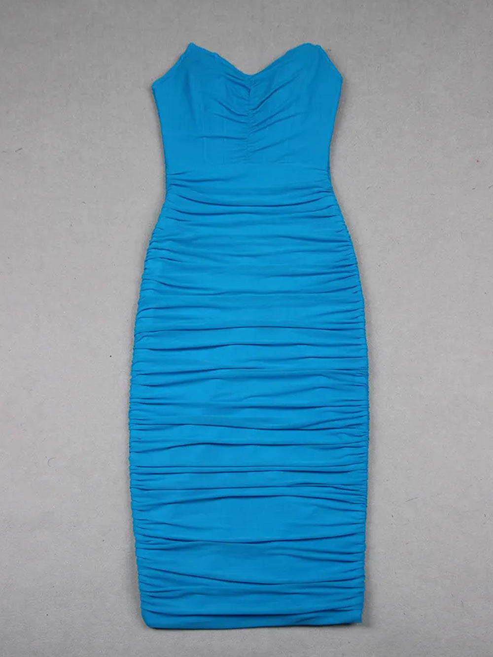 Ruched Strapless Sweetheart Bodycon Midi Dress 5