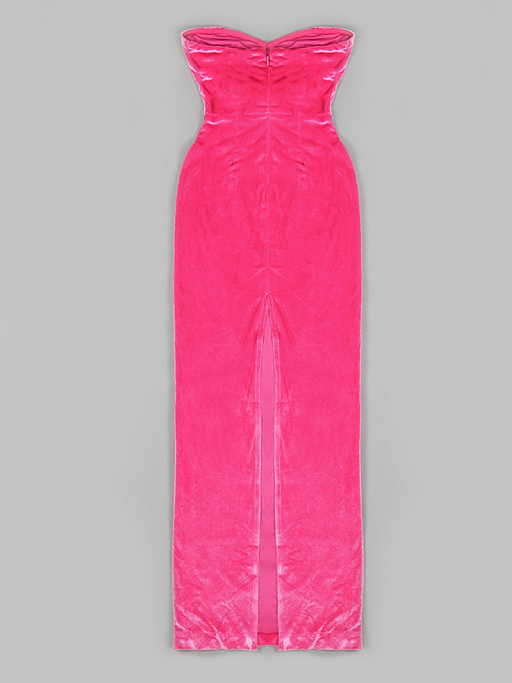 Velvet Strapless Twist-Front Column Maxi Dress 4