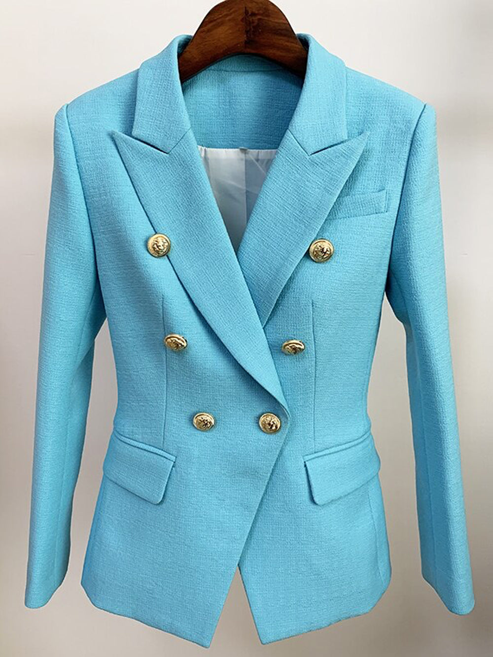 Double-Breasted Blazer in Light Blue 5