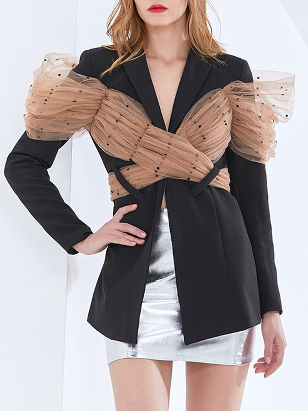 ARCO Blazer w Wrapped Mesh Bow-knot 8