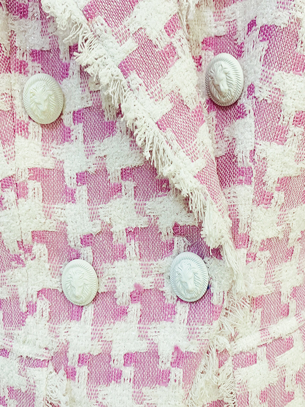 Double Breasted Houndstooth Tweed Blazer 14