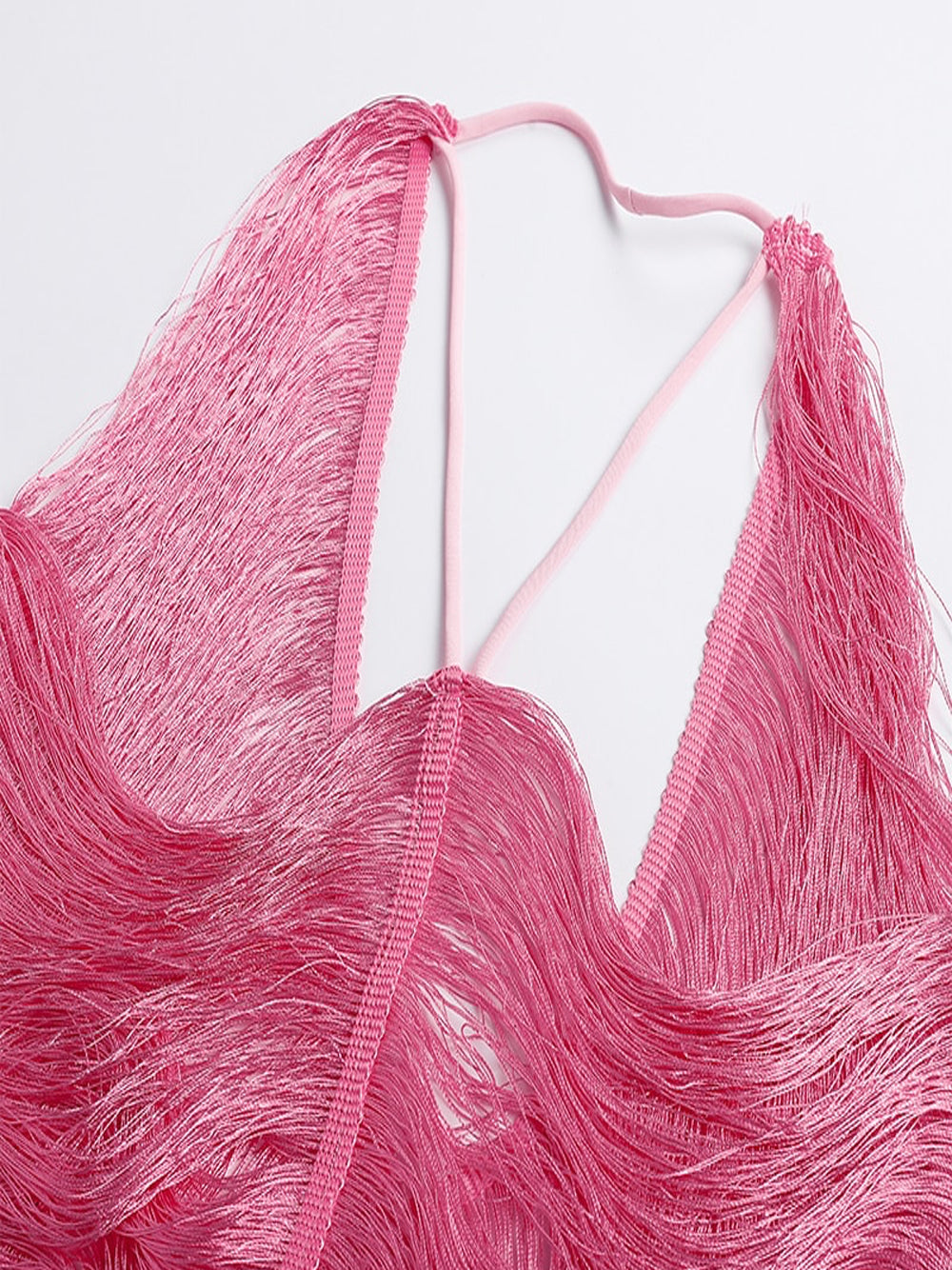 Tassel Fringe Halter Backless Bodycon Maxi Dress 25