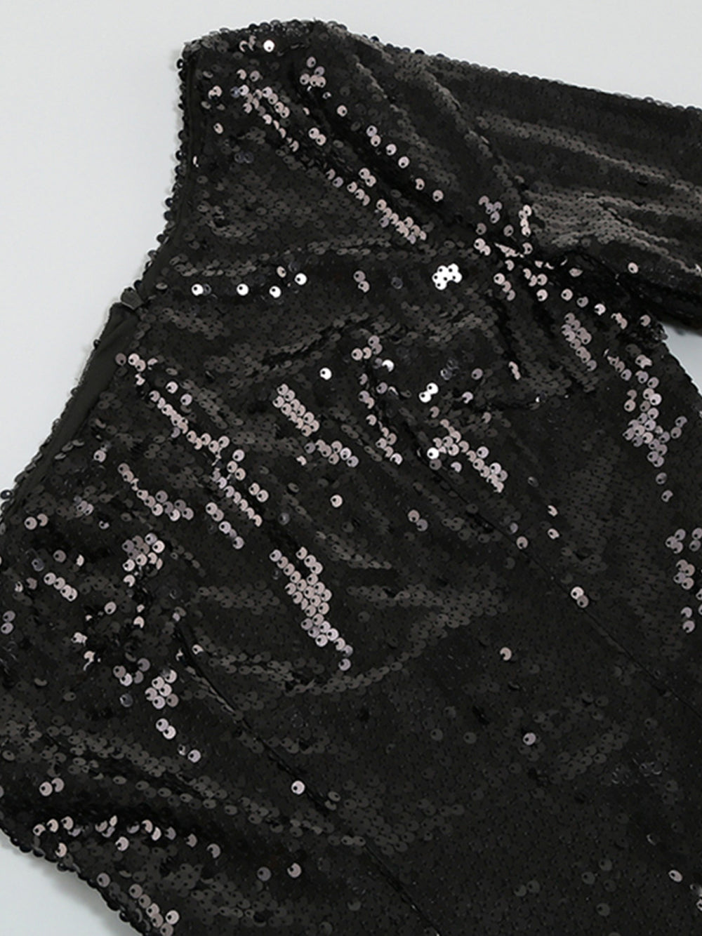 Sequin One Shoulder Feather Hem Bodycon Mini Dress 9