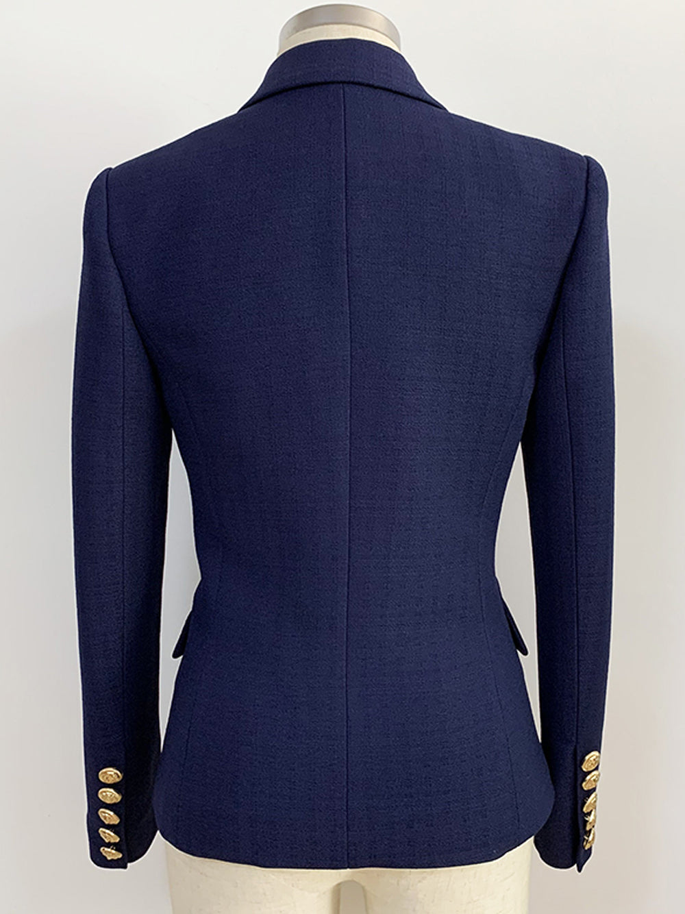 Slim Fit Double Breasted Blazer in Navy Blue 2