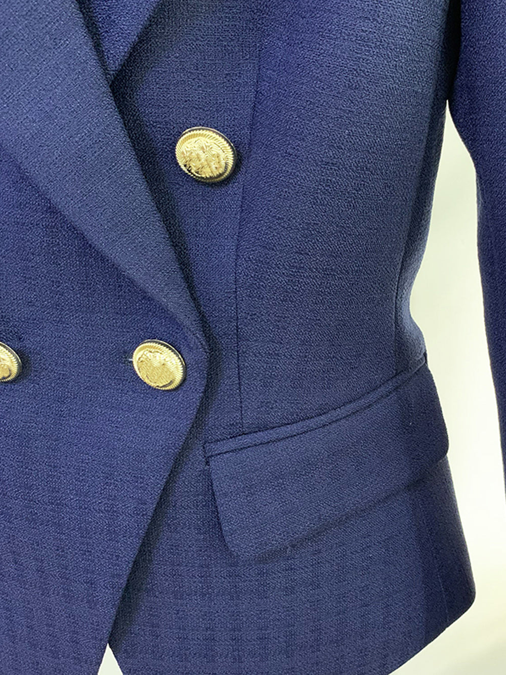 Slim Fit Double Breasted Blazer in Navy Blue 5