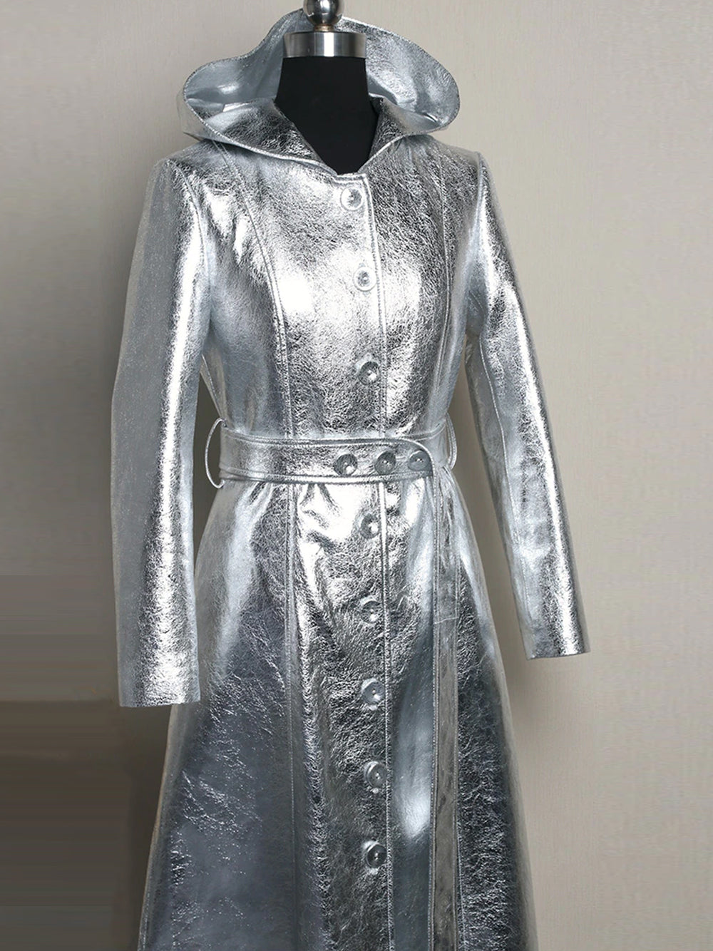 SPACY Vegan Leather Trench Coat 17