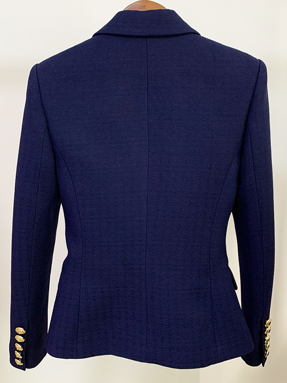 Slim Fit Double Breasted Blazer in Navy Blue 4